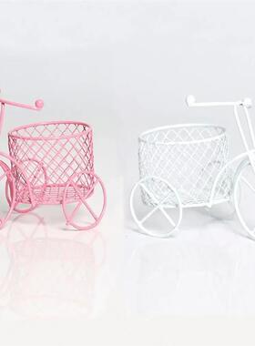 New Mini Ornaments Iron Tricycle Retro Beauty Sponge Storage
