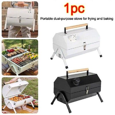 Portable Multifunctional Barbeque Stove Folding Dual Side