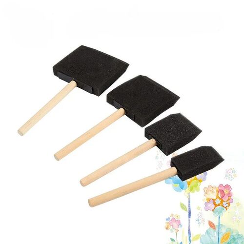 Wooden handle Foam Paint Brush Sponge Oil Stain Polyurethane