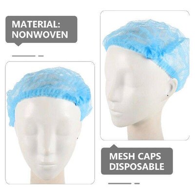 100 Pcs Dust Cap Non-woven Hair Nets Hairnets for Food