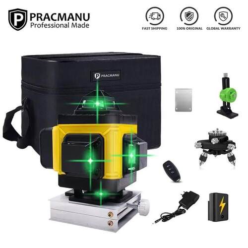 Pracmanu 16 Lnes 4D Laser Level Horzontal & Vertcal Cross Ln
