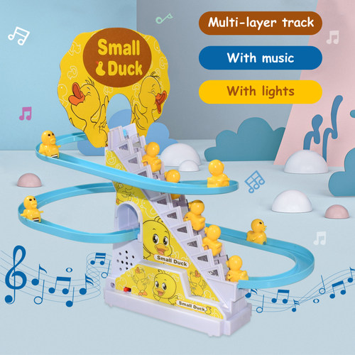 Kid Diy Small Duck Penguin Electronic Climbing Stairs Track