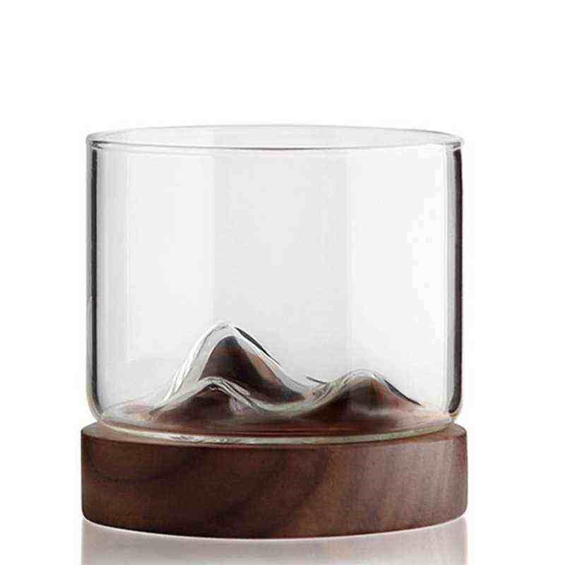 Irish Whiskey Wine Cup Small Mountain with Wooden Base图片