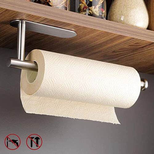 No Punching Toilet Paper Holder Self Adhesive Toilet Roll Pa