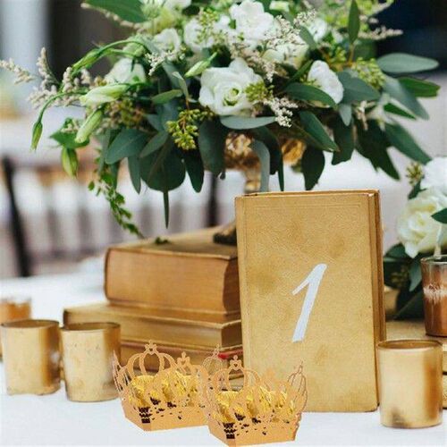 50 Pcs Border Decorative Paper Chocolate Tray Crown Shape