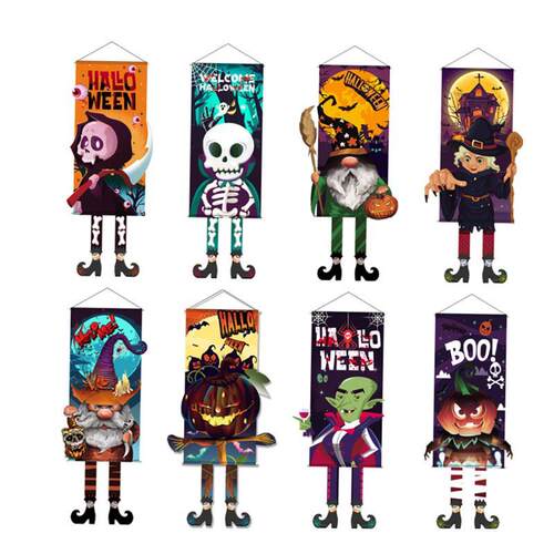 万圣节Halloween scene party long leg hanging flag background