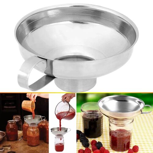 Stainless Steel Wide Mouth Canning Funnel Hopper Thick Salad