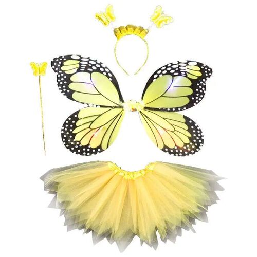 Adult Kids 4Pcs Fairy Costume Set LED Simulation Butterfly W