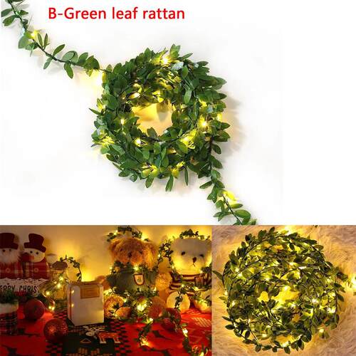 Flower Green Leaf String Light Artificial Vine Fairy Lights