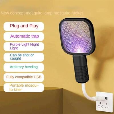 Pest Control USB Mosquito Swatter Trap Electric Shock Insect