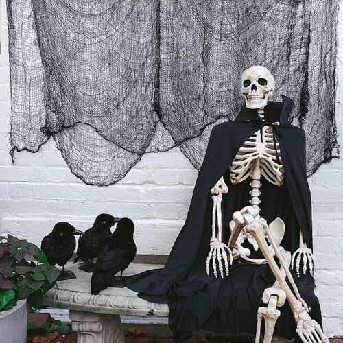 2/4m Horror Halloween Decoration Black Gauze Artificial Spid