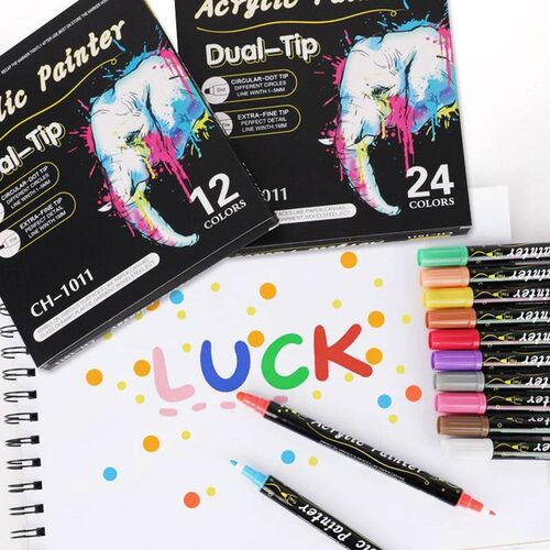 12-36 Colors Double Head Acrylic Markers Pen Set Art for Pai