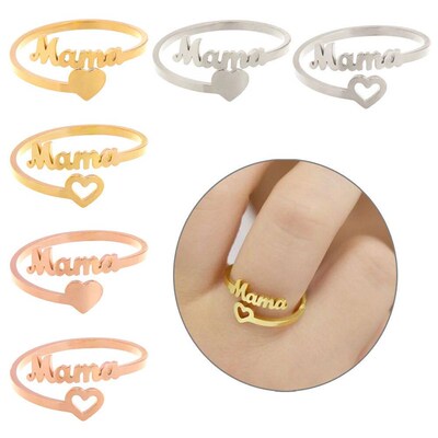 New Fashion Letter Ring Mama Ring Best Gifts Aadjustable Ope