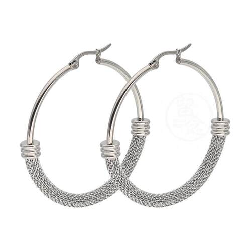。Titanium steel fashion simple round exaggerated big ear ri