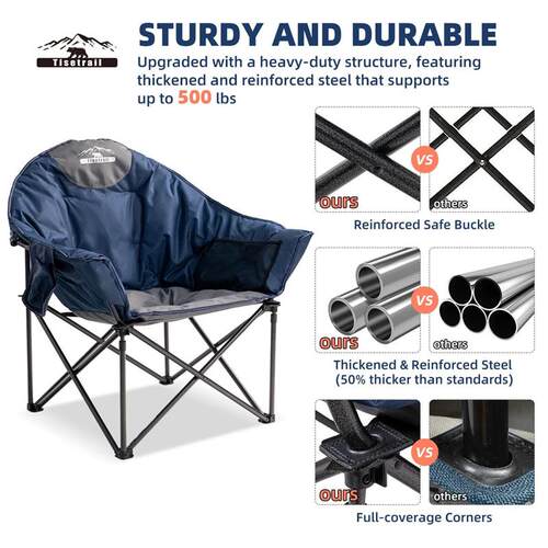 Tisetrail Oversized Camping Chair Padded Moon Round Saucer C