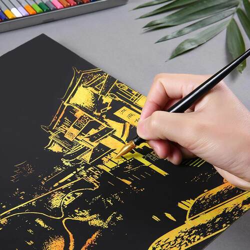 Scratch paper city night view adult creative  manual