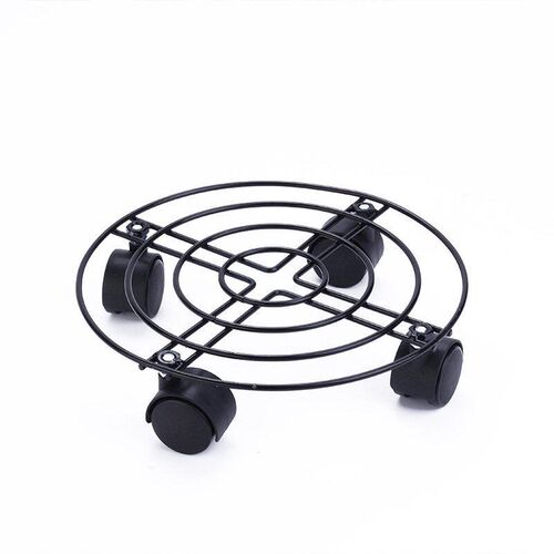 Metal Garden Stand Plant Pot Tray 4 Wheels Planter Flowers