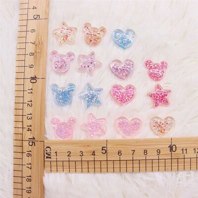 1PCS Resin Cute Cartoon Shoe Charms Kawaii Colorful Transpar