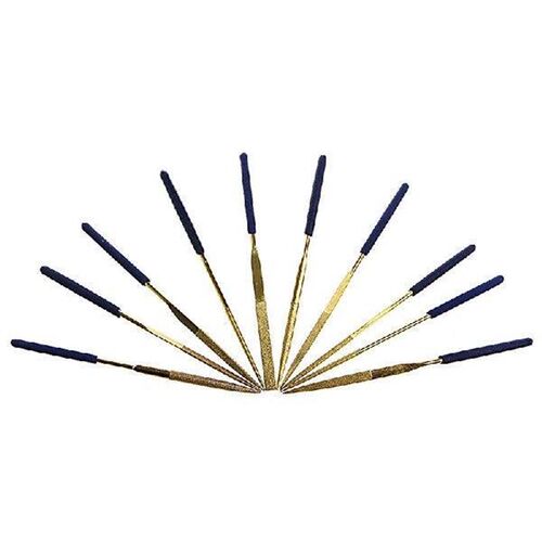 New 10Pcs for Titanium Diamond Coating Needle Flat File Set