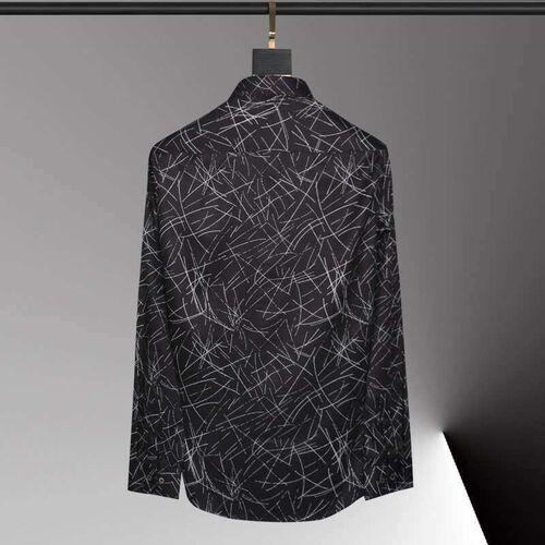 Mens New Long-sleeved Non-ironing Shirt Fashion Tuck Black