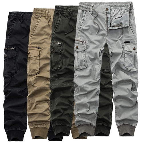 Cargo Pants Autumn and Winter Mens Lineage Loose waist Leis
