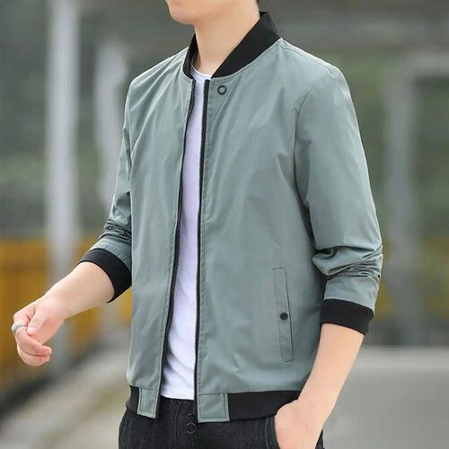 Men Cargo Coat Long Sleeve Skin-touch Dressing Pure Color Ca