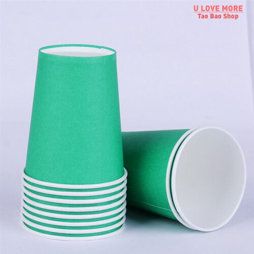 10PCS Pure Colour Party Disposable Paper Cups Juice Cup DIY
