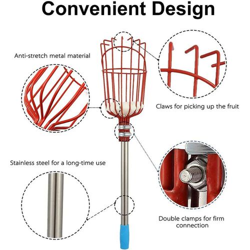 260cm fruit picker, adjustable depth basket, convenient frui