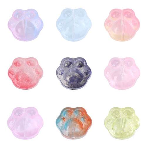 20pcs 15mm Cute Cats Bears Claw Charm Glass Beads for Neckal