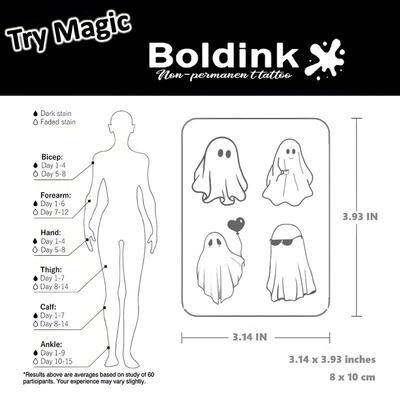 Little Ghost Temporary Tattoo,Lasts To 15 Days New Technolog
