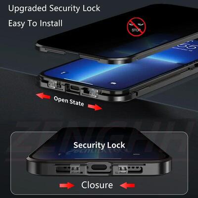 Double Glass Anti-Peep Privacy Magnetic Adsorption Case For