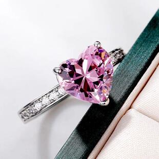 Huitan Luxury Solitaire Women Heart Engagement Rings AAA Pin
