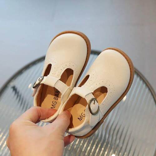 Kids T Strap Leather Shoes Girls Princess Shoes Boys Breatha
