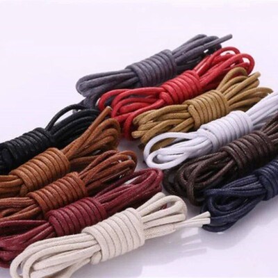 Waxed Cotton Round Shoelaces Leather Shoes Boots lace Waterp