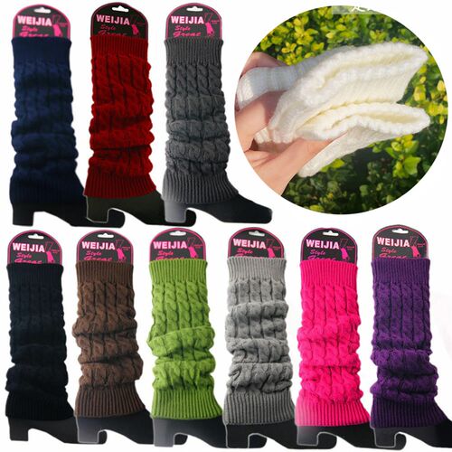 Winter Women Fashion Warm Knit Solid Leg Warmers Knee High C