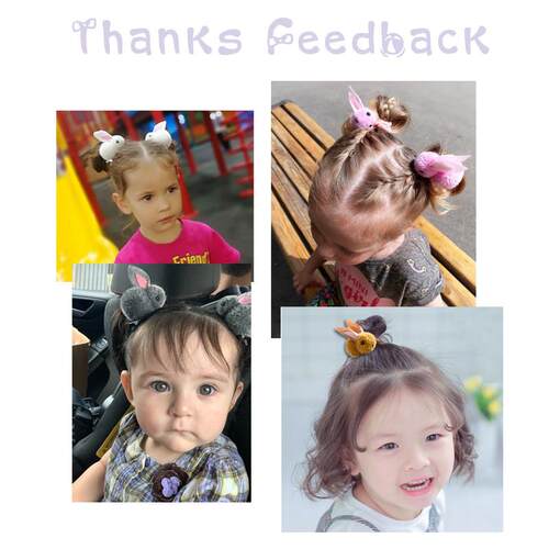 Korean Childrens Hair Clips Cute Rabbit Elastic Hair Rubber