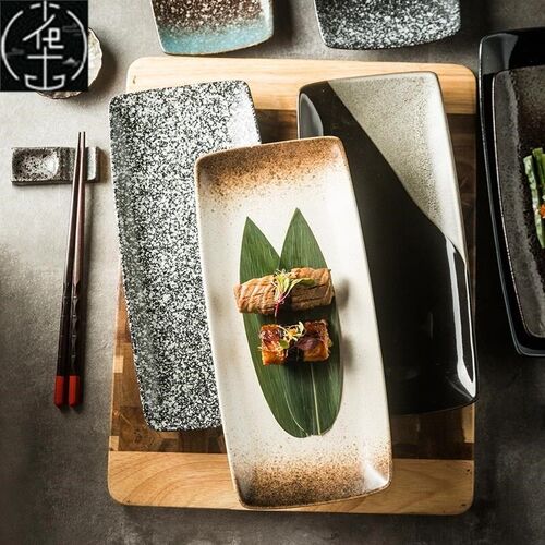 Japanese ceramic plates sushi dish tableware tray cutlery