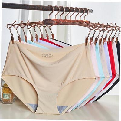 Women Seamless Panties  Mid Waist Briefs Knickers Underwear1