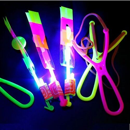 1PC LED Lighting Up Luminous Toy Flying Slingshot Toy Xmas D