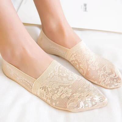 5 Pairs/Lot Socks Womens  Fashion Lace Flower Summer Invisi