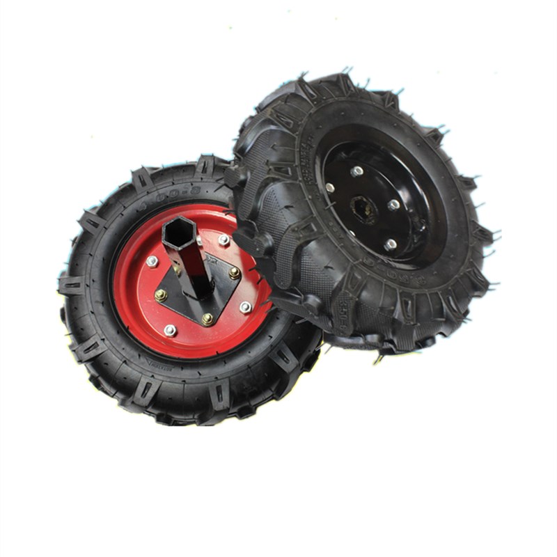 农业耕地机350-6手o推车小型农机人字胎旋耕机400-8微耕机实心轮