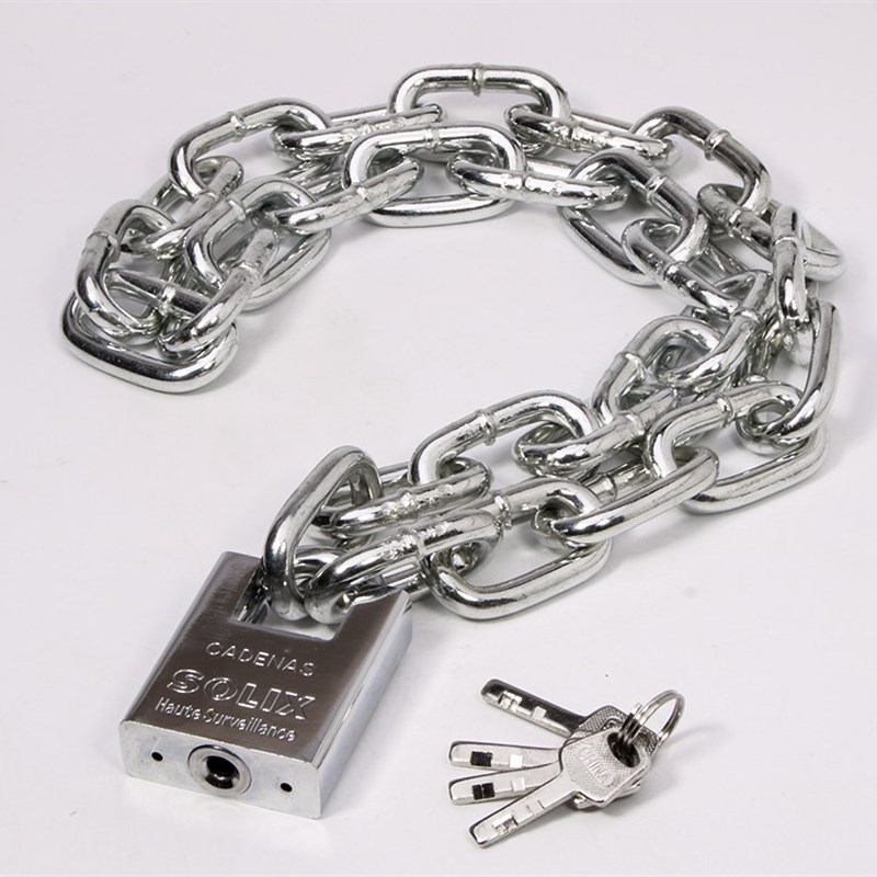 钢链锁电车锁大门长条锁具防剪防盗链条锁安全锁铁锁链Z玻璃门锁