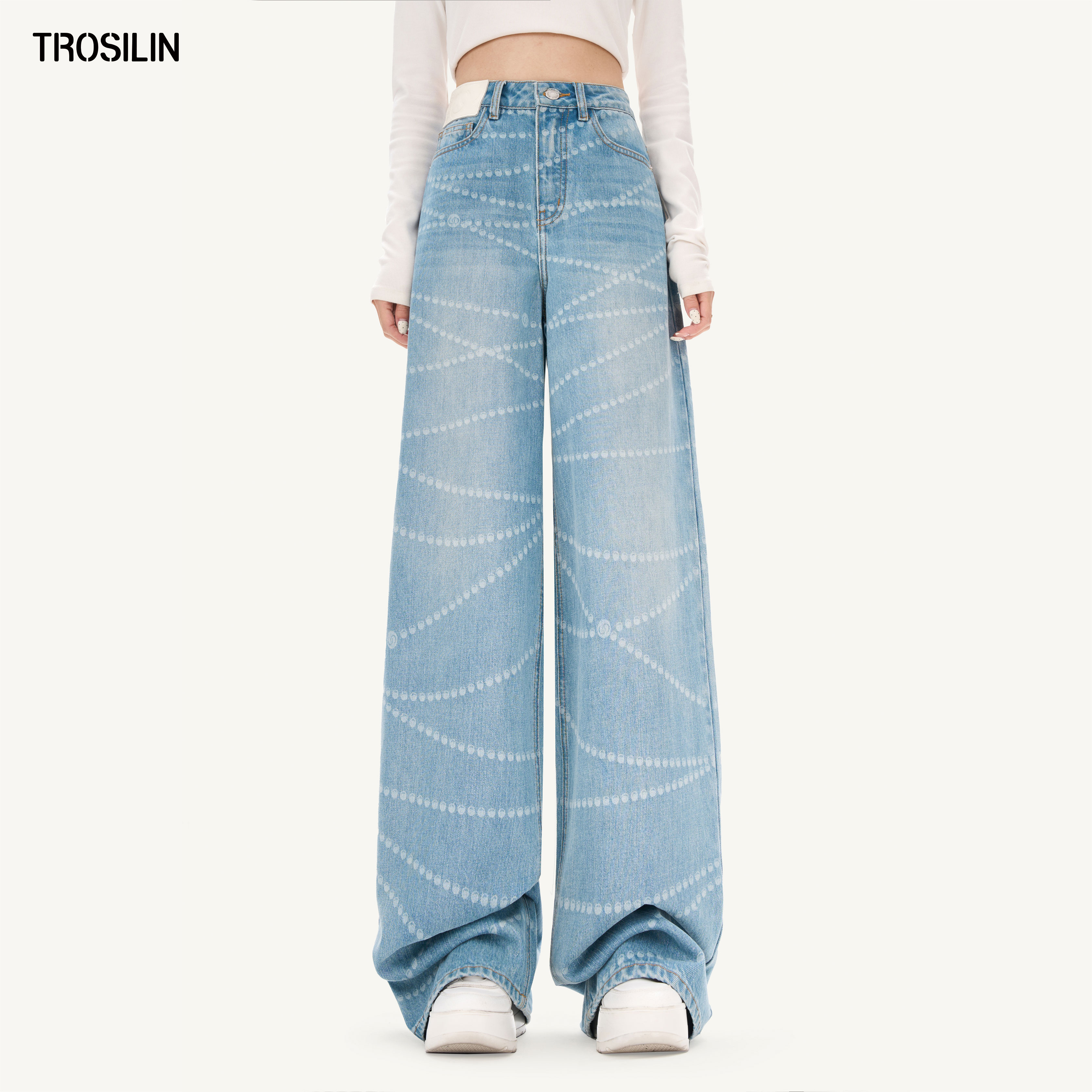 25早秋新品激光珍珠牛仔裤