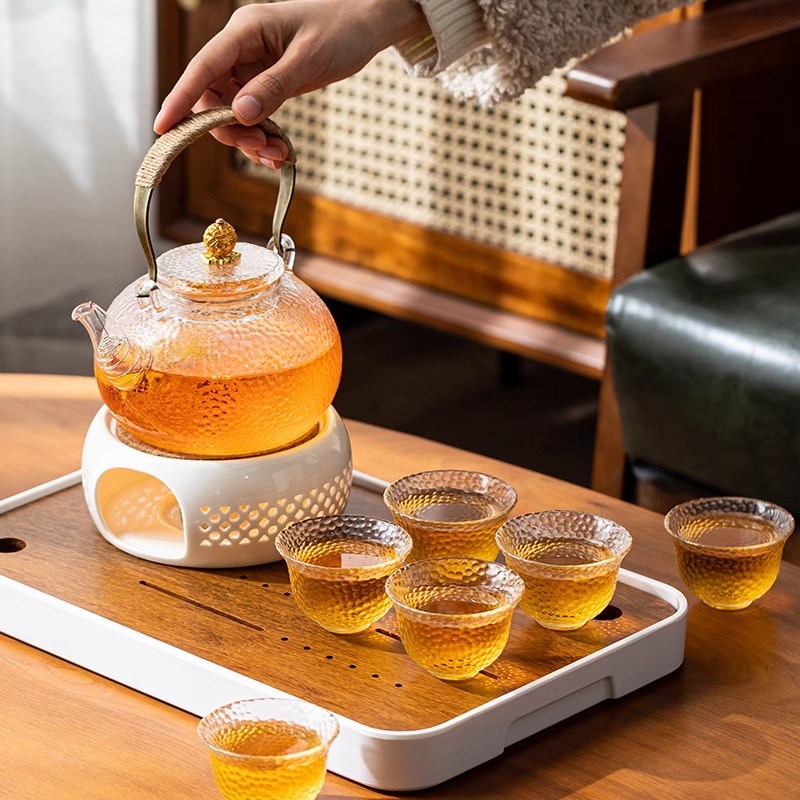 玻璃茶壶泡茶家用耐高温围炉煮茶2024新款明火烧水U茶具蜡烛煮茶