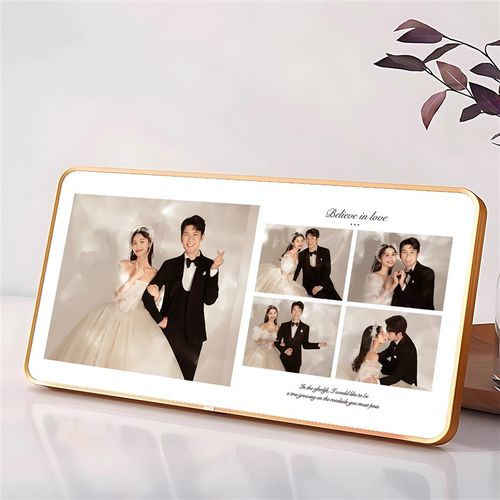 三宫格摆台洗照片做成相框v打印高级感水晶婚纱照全家福定制作相