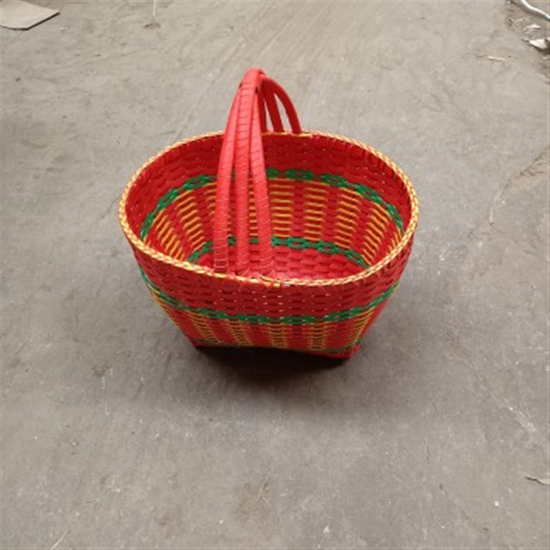 家用采摘竹篮手提买m菜篮子厨房放鸡蛋藤编手工编织收纳筐办喜事