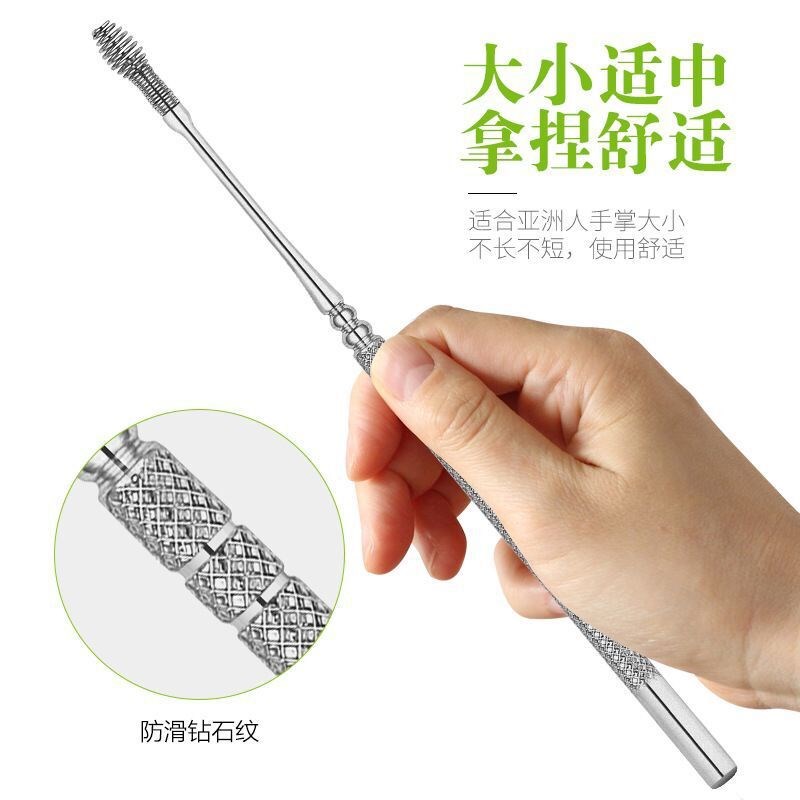 双头弹簧耳挖掏耳勺耳挖 螺旋弹簧双头挖耳勺清洁器采耳工具