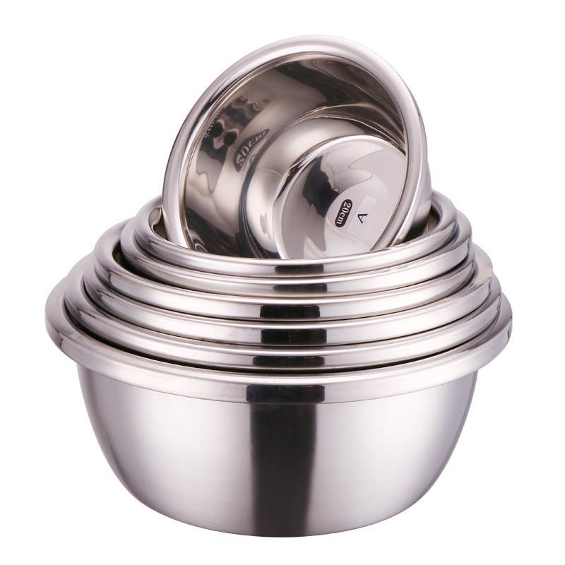 304不锈钢盆加厚洗菜盆打蛋盆 家用米筛汤盆漏盆调料盆和面盆厂家