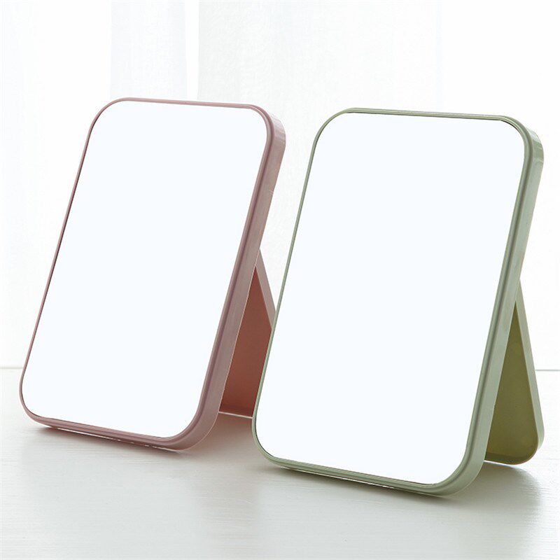 创意台式便携随身化妆镜大桌面折叠公主镜可爱宿舍桌面梳妆小镜子