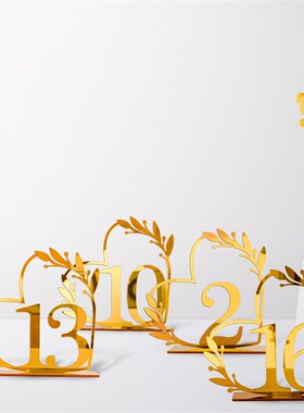 BT090跨境亚克力家居装饰婚礼数字桌号牌桌位牌席位牌diy镜面摆台